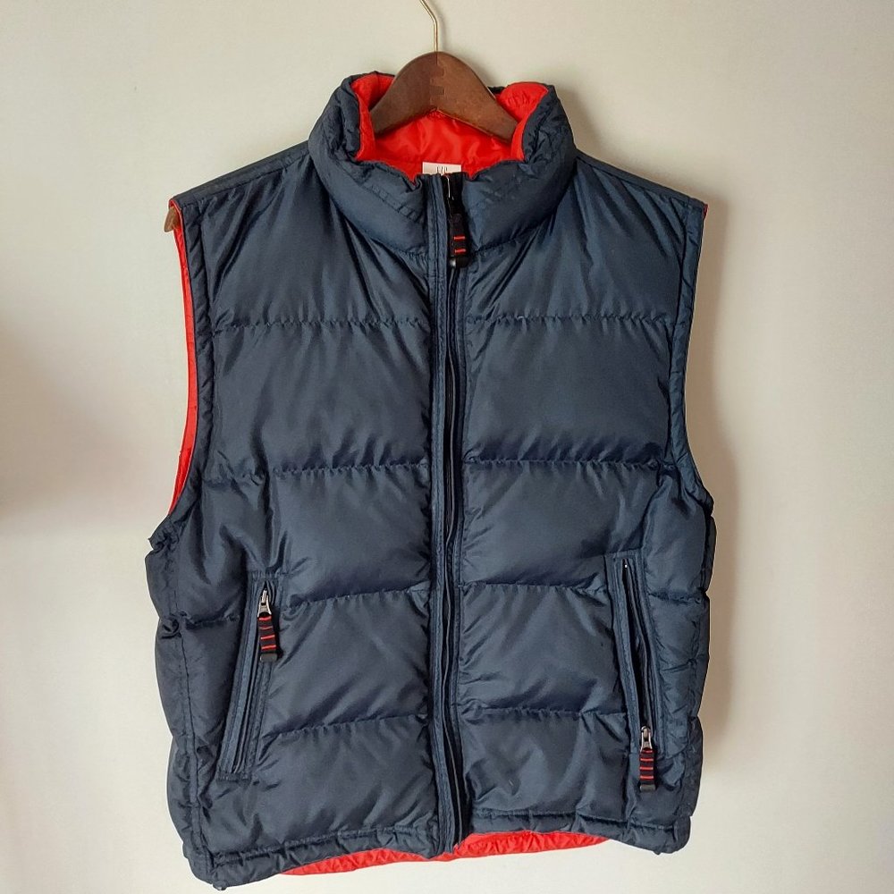 Gap Men's Blue Red Reversible Sleeveless Puffer Vest Full Zip Size M Y2K VTG!